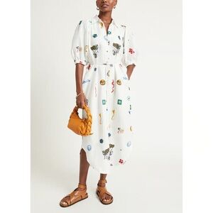 ALEMAIS Soleil Embroidered Shirtdress Au 8/US 4